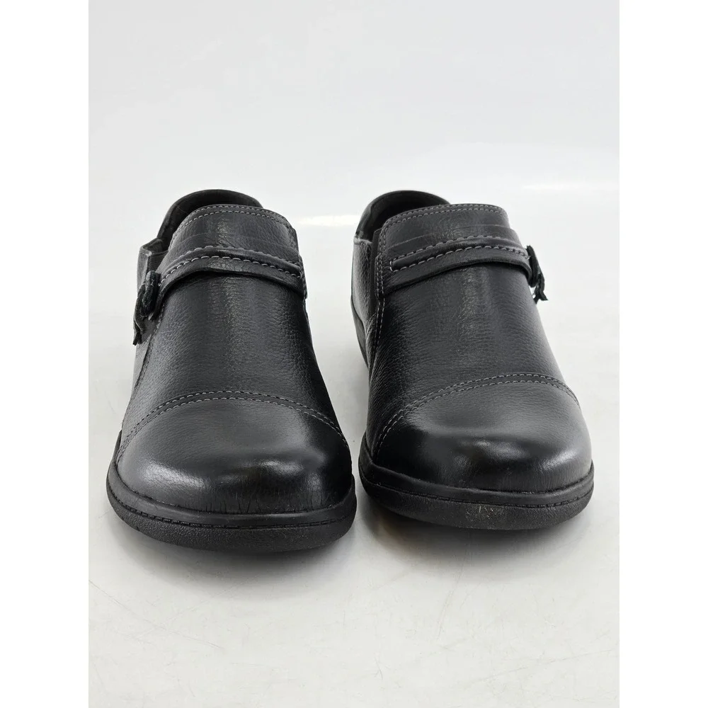 Clarks Collection Slip On Loafers Womens 10 Black Leather Ortholite - Excellent